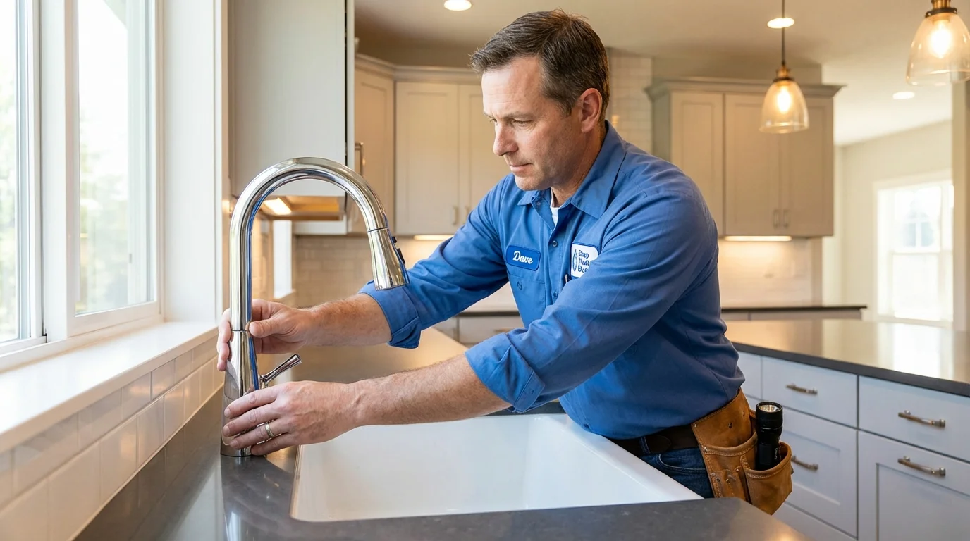 Kitchen faucet installation by Johns Plumbing LLC in Rutherford